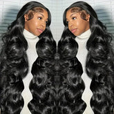 DONXUE 13x6 HD lace-front wig front view shows natural hairline and seamless parting.