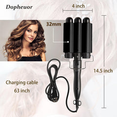Dopheuor curling iron heat settings display for easy temperature selection.