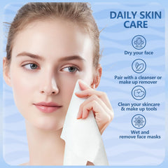 Dorahoney disposable face towels 12x12 extra large for easy makeup removal