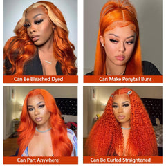 dorbess ginger orange 30in glueless band wig demonstrates secure fit