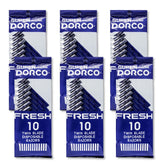 Dorco Fresh Twin Blade Razor package shows 60-count supply for easy home grooming.