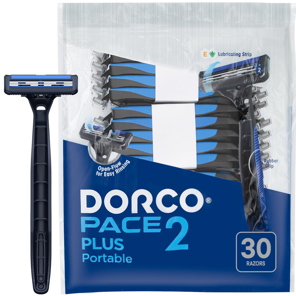 Dorco Pace 2 Plus razors front-pack ready for quick, convenient daily grooming.