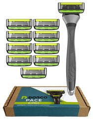 Dorco Pace 6 Pro razor handle grip for comfortable control during shaving