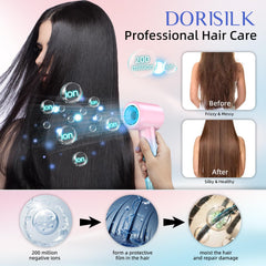 DORISILK Ionic Hair Dryer delivers negative ions for frizz control.
