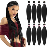 Dorsanee pre-stretched braiding hair 1b closeup, soft yaki texture for natural braids.