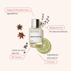 Dossier Aromatic Star Anise cap closeup conveys luxury packaging.