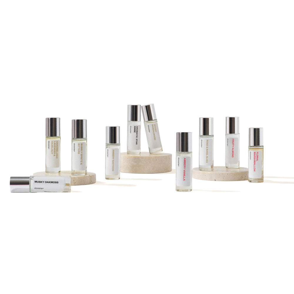 Dossier Discovery Set 11ml bottles collection for testing multiple scents before purchase.