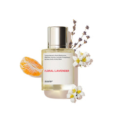 Dossier Floral Lavender bottle closeup shows premium notes for refined everyday fragrance.