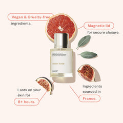 Dossier Universal Crowd Pleasers Woody Sage bottle closeup showcases fresh herbal sophistication