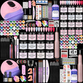 DouborQ acrylic nail kit contents showcased for a complete at-home salon setup, inspiring endless design possibilities.