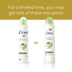 Dove Advanced Care Cool Essentials dry spray 72-hour protection close-up.