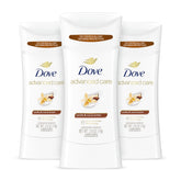 Dove Advanced Care vanilla cocoa butter deodorant stick 3-pack—long-lasting protection.