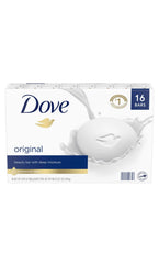Dove Bar Soap Moisturizing pack-16-bars illustrating a ready supply for daily hydration