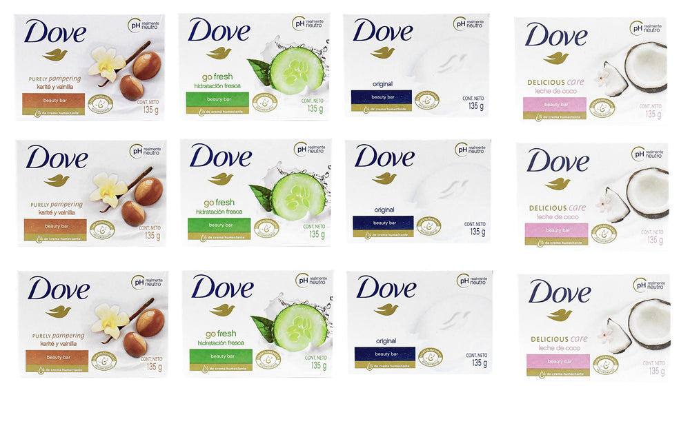 Dove Beauty Bar variety pack 12 assorted scents ideal daily cleanse with moisture