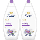 Dove Body Wash Relaxing Ritual Bottle shows soothing jasmine and coconut milk for softer skin.