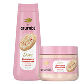 Dove Crumbl moisturizing body wash bottle with strawberry crumb cake scent for hydration