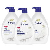Dove Deep Moisture bottle with pump—34-ounce size for easy, everyday cleansing.
