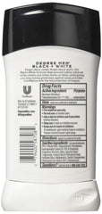 Dove Degree Ultra Clear Black & White 6-pack back view shows anti-stain features.