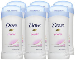 Dove Deodorant Invisible Solid Powder 6-pack no-residue close-up emphasizes invisible finish.
