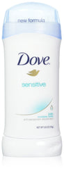 Dove Invisible Solid Sensitive Skin 6-pack front view showing discreet protection