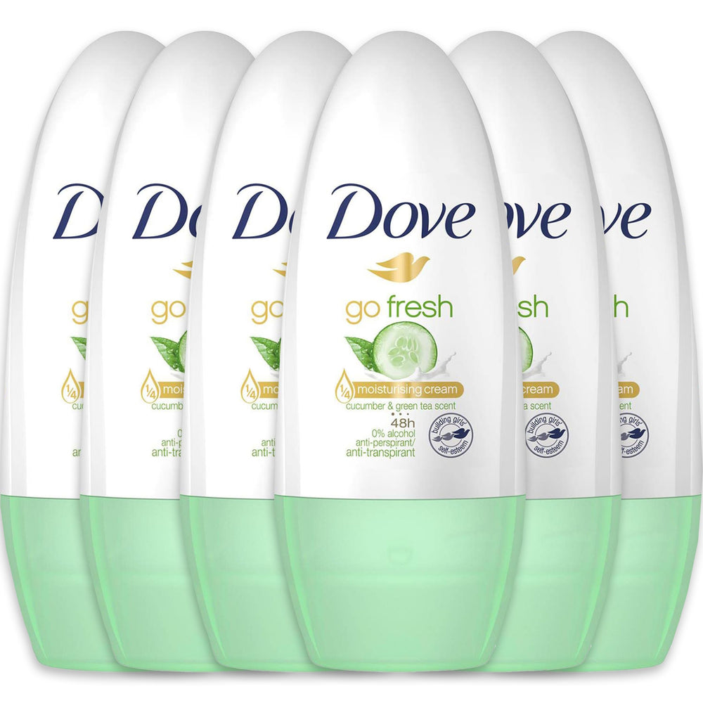 Dove Go Fresh desodorante roll-on pepino y té verde para sensación fresca todo el día