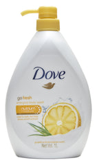 Dove Go Fresh Energize bottle-pump shown for daily refreshing shower