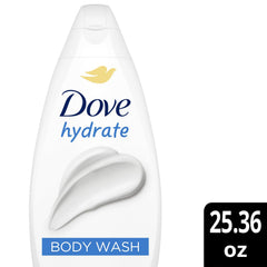 Dove Hydrate Body Wash pour captures easy, quick cleansing with hydration.