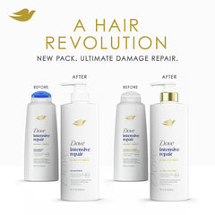 Dove Intensive Repair Serum bottle adds shine and heat protection after washing