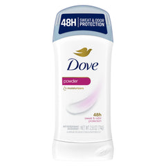 Dove Invisible Solid Powder Deodorant Application glides on for all-day protection.