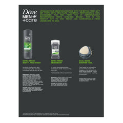 Dove Men+ Care antiperspirant stick for long-lasting 72-hour protection.