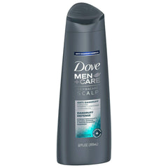 Dove Men+Care Dermacare bottle pour shows dandruff defense for a confident, refreshed scalp.