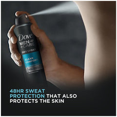 Dove Men Care Invisible Dry Spray Deodorant quick-dry formula helps you get dressed faster.