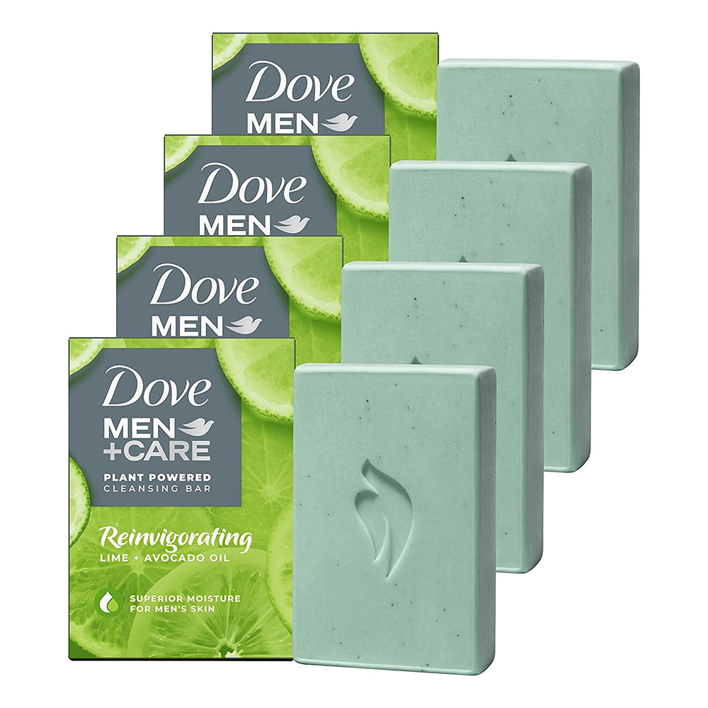 Dove Men+Care reinvigorating bar lime-avocado pour shows refreshing lather for skin