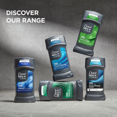 Dove Men+Care stain defense clean packaging—compact, travel-ready and recyclable.