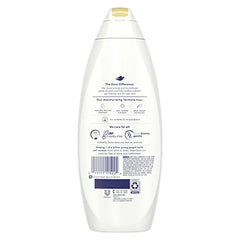 Dove body wash foam lather demonstrates creamy texture for gentle cleansing.