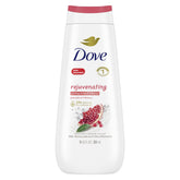Dove Rejuvenating Body Wash bottle front promises 24-hour hydration.