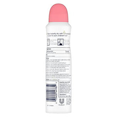 Dove Rose Petals dry spray bottle emphasizes instant dryness and fresh fragrance.