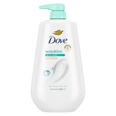 Dove front pump bottle showing gentle formula and easy dispensing