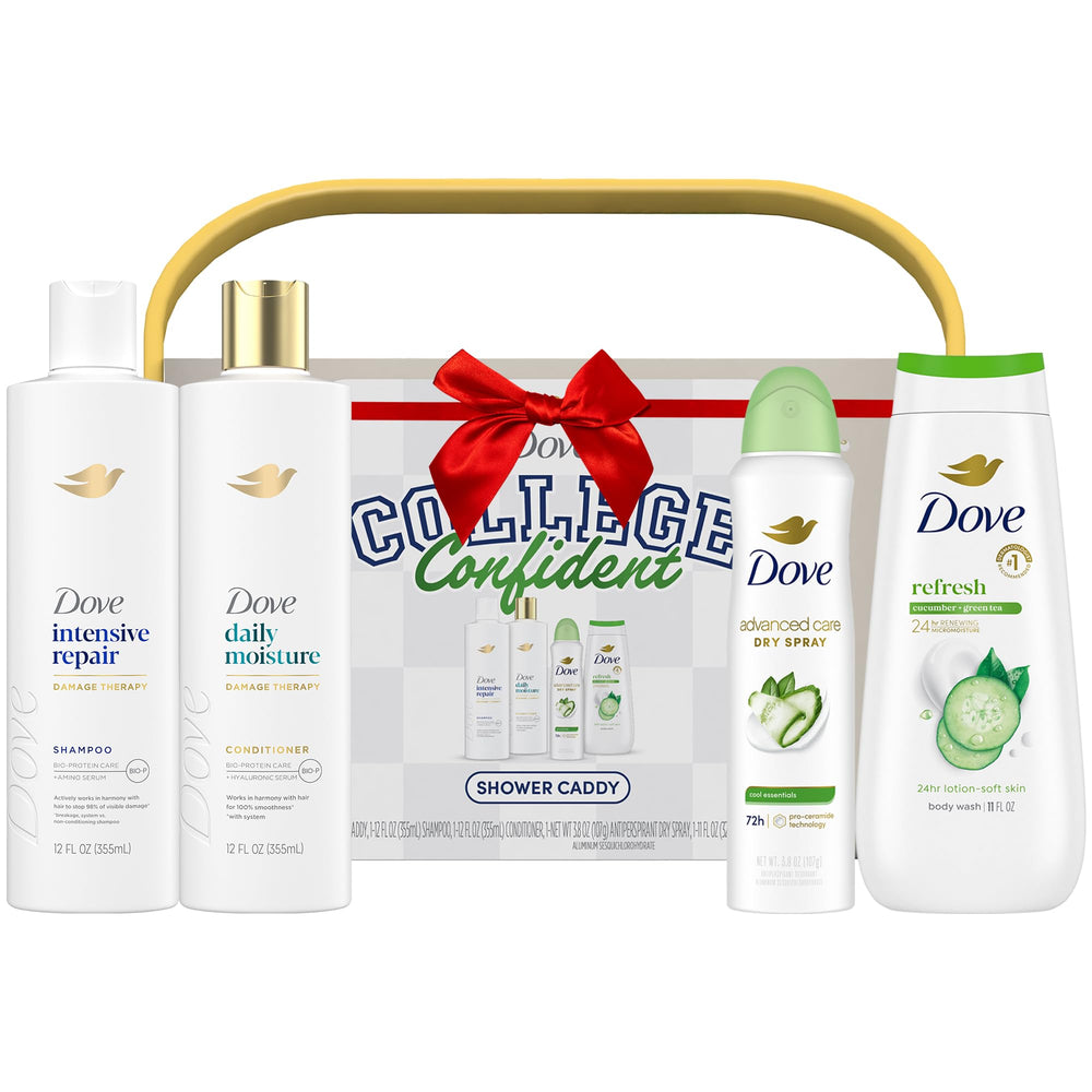 Dove shower caddy gift set in a box for college dorm routines
