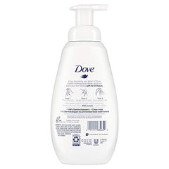 Foam texture close-up—creamy lather from Dove Shea Butter formula.