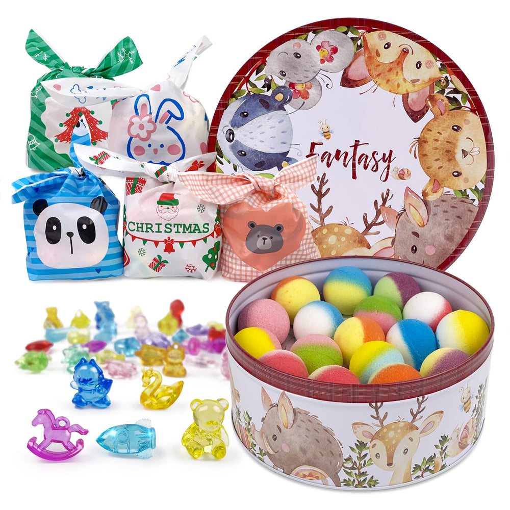 DOVIPE 34+6 bath bombs with surprise inside for kids' bath time color and treasure