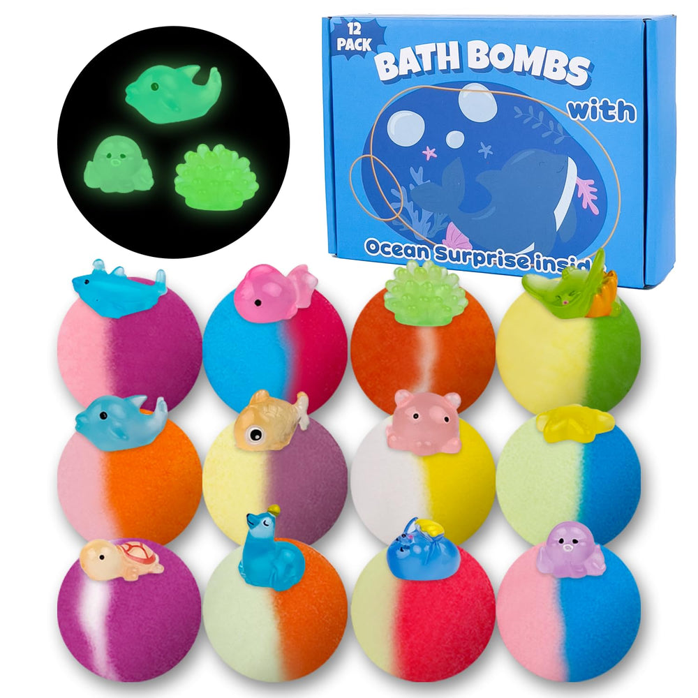 DOVIPE kids bath bombs with surprise toy inside enhance bath time fun.