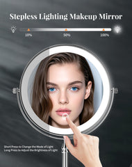 DOWRY 8.5-inch dual-view mirror with 1X/20X magnification fits any space