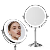 DOWRY LED-lit makeup mirror with 80 LEDs offers adjustable lighting for precise makeup