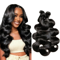 Dowstalgirl body wave bundles 16 inch natural color for versatile styling options