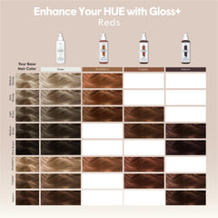 dpHUE Gloss+ Auburn application demonstrates quick, no mess use for salon-like shine.