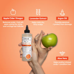 dpHUE Apple Cider Vinegar Hair Rinse Lite pour showing post-workout scalp refresh