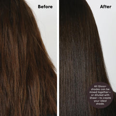 dpHUE Gloss+ Dark Brown color deposit visible on brunette strands.