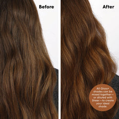 dpHUE Gloss+ Strawberry after-use shine on silky strands.