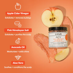 dpHUE scalp scrub pink Himalayan salt granules for deep cleansing and gentle exfoliation.